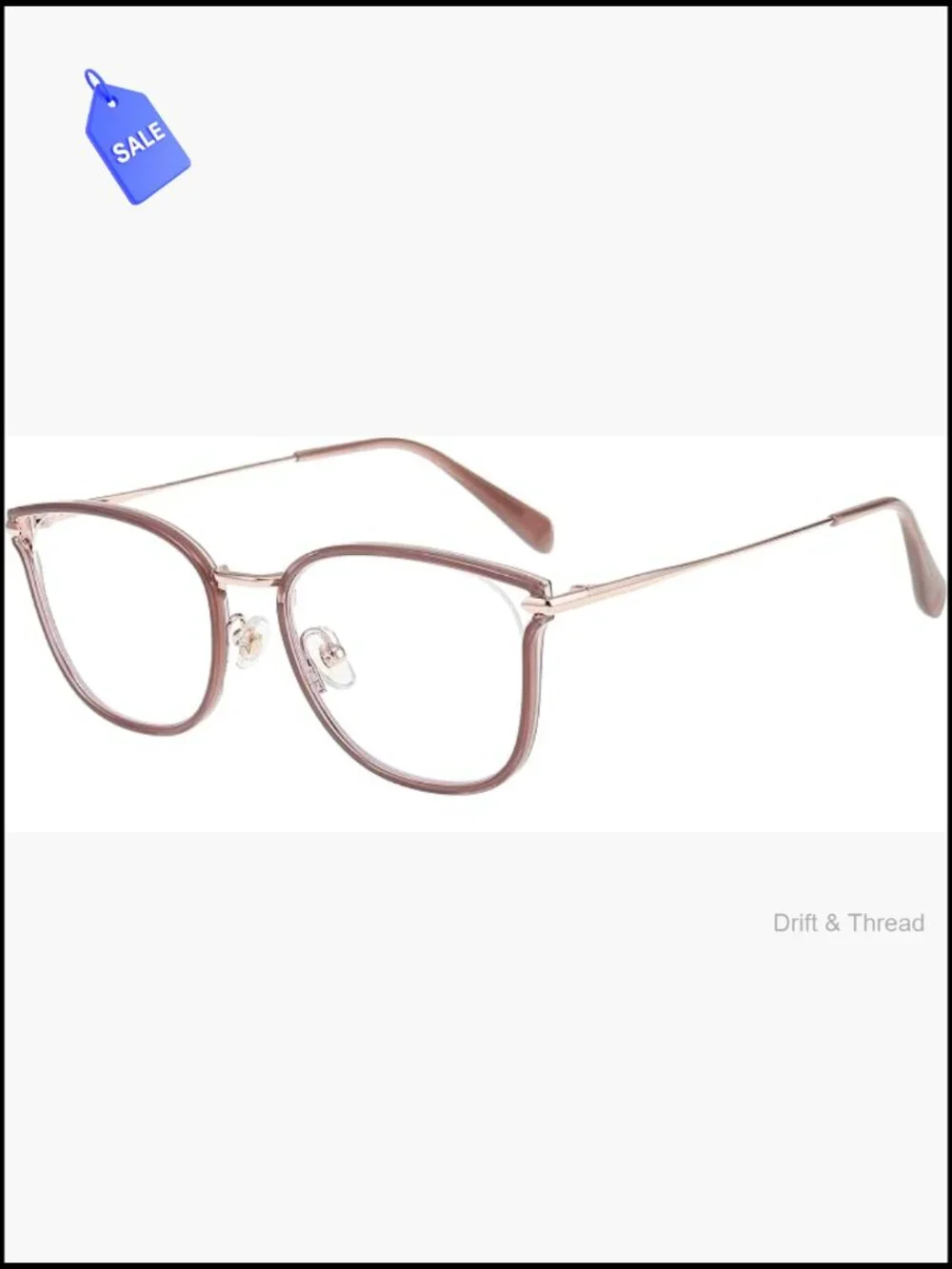 Vintage Cat Eye Blue Light Blocking Glasses with Clear Lenses - Lightweight